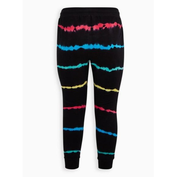 ❌SOLD❌ Torrid Classic Fit Jogger Back Tie Dye Size 3 French Terry Mid-Rise Pant - Picture 3 of 11